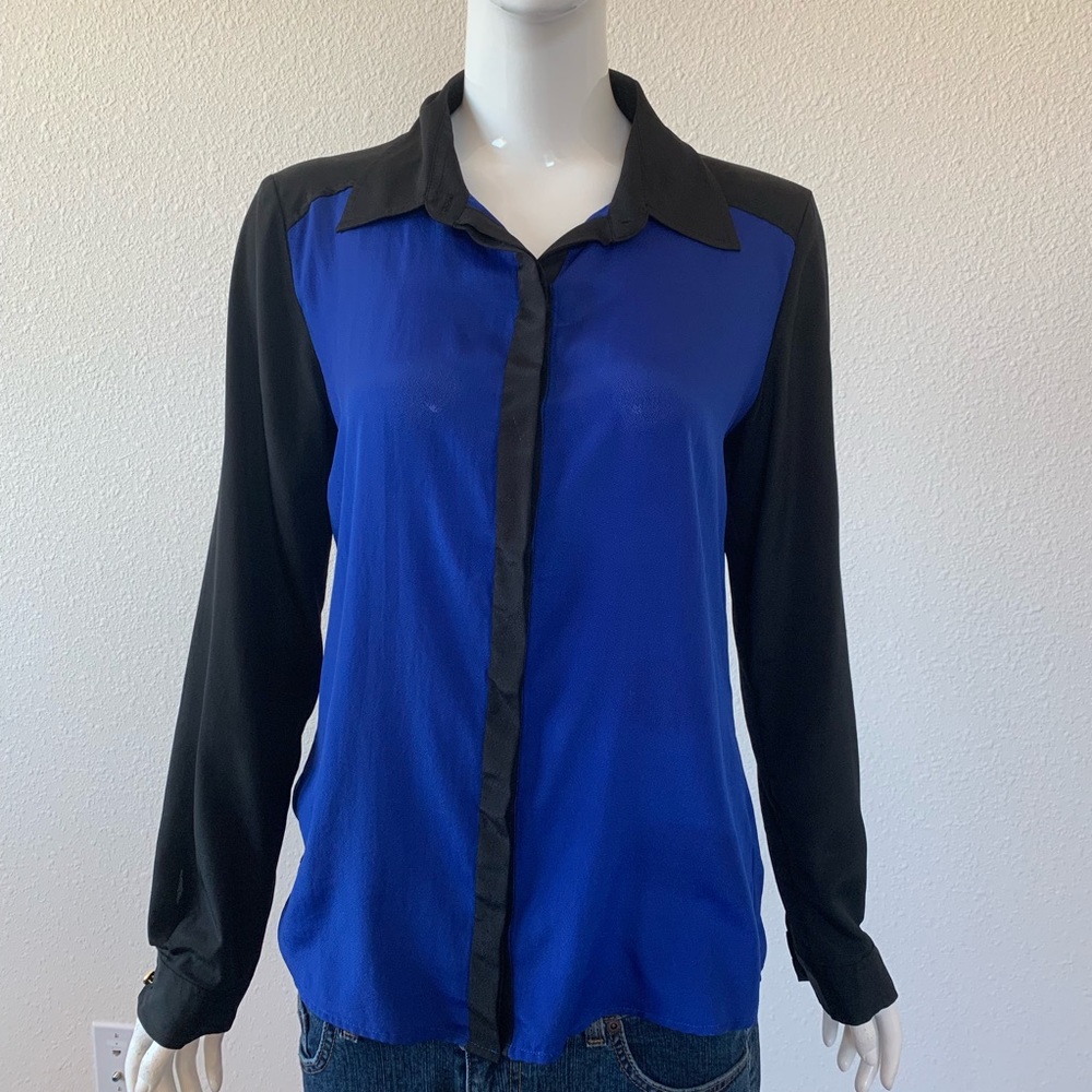 forever 21 blouse blue Button down